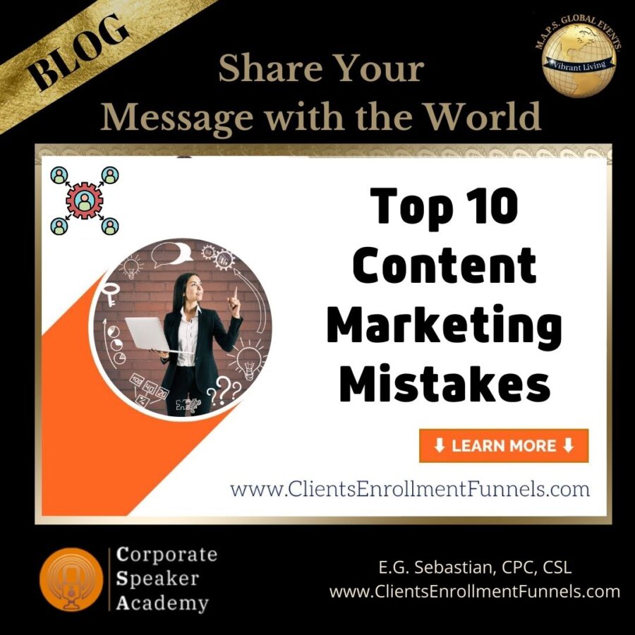 10 Content Marketing Mistakes - E.G. Sebastian