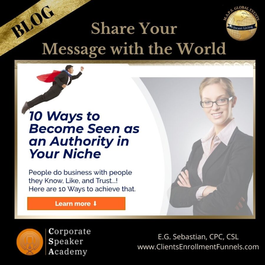 10 Ways to Be Seen as An Authority in Your Niche - E.G. Sebastian