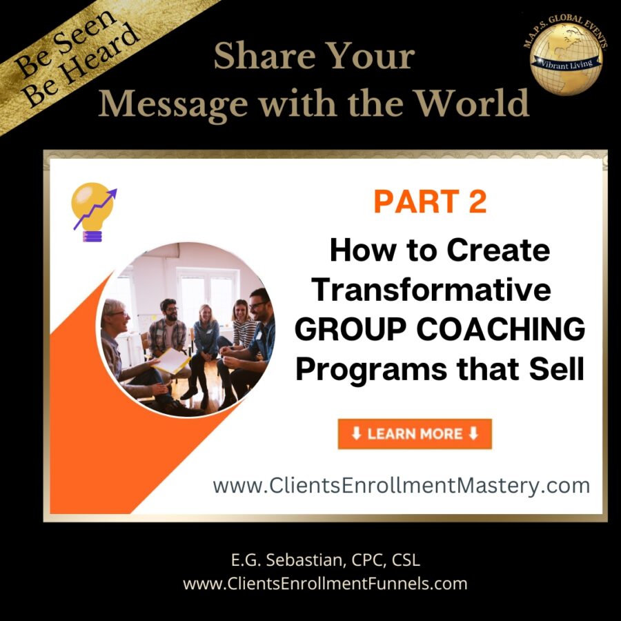 How to Create Transformative Group Coaching Programs - E.G. Sebastian